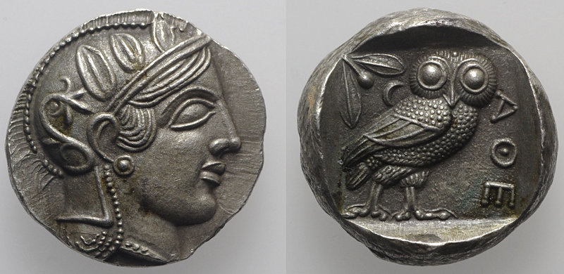 Athens, c. 337-294 BC. Fake Tetradrachm (25mm, 16.71g, 12h). Head of Athena r., ...