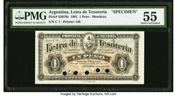 Argentina Letra de Tesoreria 1 Peso 6.1901 Pick S2076s Specimen PMG About Uncirculated 55. Five POCs.

HID09801242017