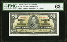 Canada Bank of Canada $20 2.1.1937 BC-25b PMG Choice Uncirculated 63 EPQ. 

HID09801242017
