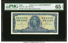 Cuba Banco Nacional de Cuba 20 Pesos 1961 Pick 97x C.I.A. Counterfeit PMG Gem Uncirculated 65 EPQ. 

HID09801242017
