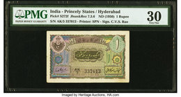 India Princely States Hyderabad 1 Rupee ND (1950) Pick S272f PMG Very Fine 30. Staple holes at issue; tear.

HID09801242017