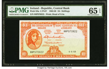 Ireland Central Bank of Ireland 10 Shillings 6.6.1968 Pick 63a PMG Gem Uncirculated 65 EPQ. Exceptional embossing.

HID09801242017