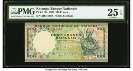 Katanga Banque Nationale du Katanga 100 Francs 18.5.1962 Pick 12a PMG Very Fine 25 EPQ. 

HID09801242017