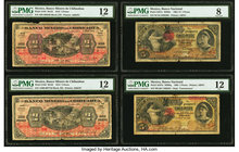 Mexico Banco Minero de Chihuahua 2 Pesos 9.5.1914 Pick S184 M153 Two Examples PMG Fine 12. Banco Nacional 5 Pesos 1.1.1908; 1.1.1905 Pick S257c; S257o...