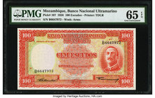 Mozambique Banco Nacional Ultramarino 100 Escudos 24.7.1958 Pick 107 PMG Gem Uncirculated 65 EPQ. 

HID09801242017