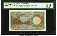 Nigeria Central Bank of Nigeria 10 Shillings 15.9.1958 Pick 3a PMG Very Fine 30. 

HID09801242017