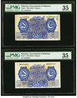 Pakistan Government of Pakistan 5 Rupees ND (1949) Pick 5 Two Consecutive Examples PMG Choice Very Fine 35 (2). One example was previously mounted wit...