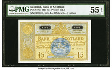 Scotland Bank of Scotland 5 Pounds 2.2.1967 Pick 106c PMG About Uncirculated 55 EPQ. 

HID09801242017