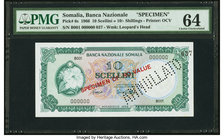 Somalia Banca Nazionale Somala 10 Scellini = 10 Shillings 1966 Pick 6s Specimen PMG Choice Uncirculated 64. 

HID09801242017