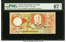 Tonga Government of Tonga 20 Pa'anga 18.7.1985 Pick 23b PMG Superb Gem Unc 67 EPQ. 

HID09801242017