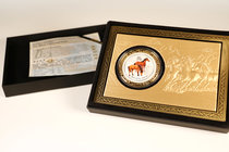Australia. Elizabeth II. 1 dollar. 2014. Ag. 31,11 g. "Year of the horse". Coloured. Con caja y certificado. PR. Est...75,00.