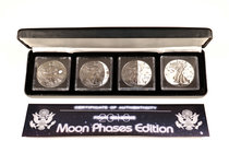 United States. 2018. "Four Seasons Edition - Moon Phases Edition". Set de 4 piezas de 1 dollar de plata de 1 onza. Tirada de 2000 piezas. Con caja y c...