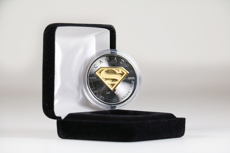 Canada. Elizabeth II. 5 dollars. 2016. Ag. 31,11 g. "Superman". Partial Gold Pla...