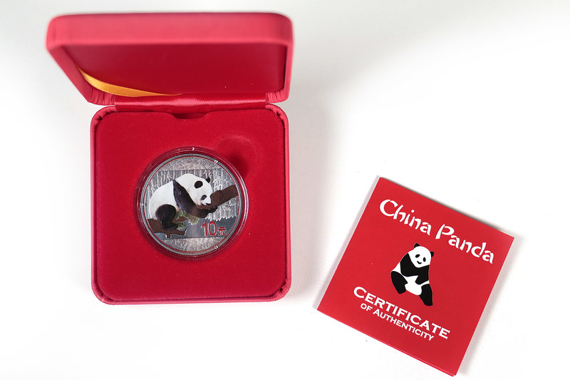 China. 10 yuan. 2016. Ag. 31,11 g. "China Panda". Antique finish and Coloured. T...