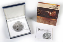 Palau. 5 dollars. 2013. Ag. 31,11 g. "Treasures of the World - Topaz". Topaz inlaid, Finish Antique. Tirada de 2000 piezas. Con caja y certificado. PR...