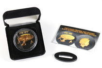 Tuvalu. Elizabeth II. 1 dollar. 2016. Ag. 31,11 g. "24kt Gold-plated Obverse and Reverse - Black Ruthenium Star Trek Edition". Tirada de 500 piezas. C...