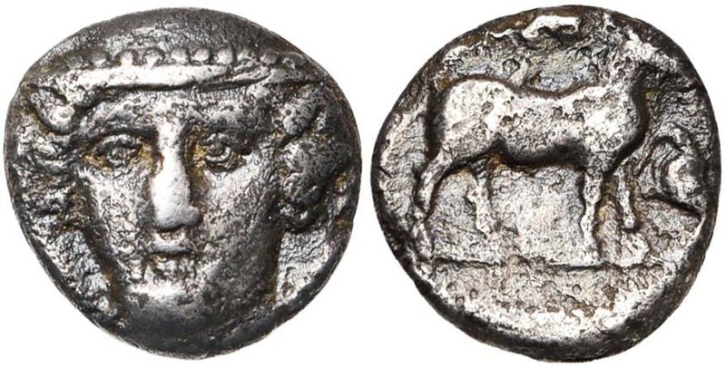THRACE, AINOS, AR tétrobole, vers 372-369 av. J.-C. D/ T. d'Hermès de f., coiffé...