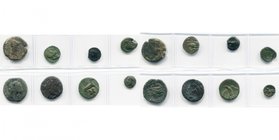 SICILE, PANORMOS, lot de 8 bronzes: T. d'Athéna/Triskèle, T. de Zeus/Guerrier, T. d'Aphrodite/Colombe, T. de Déméter/Proue, T. de Déméter/Double corne...