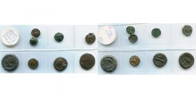 SICILE, SYRACUSE, lot de 8 bronzes: T. d'Aréthuse/Poulpe (2), T. d'Aréthuse/Quatre dauphins dans une roue, T. d'Aréthuse/Dauphin et coquillage, T. d'A...