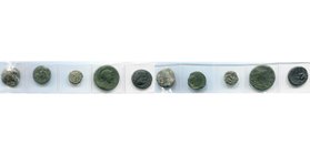 SICILE, lot de 5 bronzes: Selinonte, 5e s., hexas au type de la feuille; Solus, Hippocampe/T. d'Héraclès, T. d'Athéna de f./Archer, T. d'Athéna/Inscri...