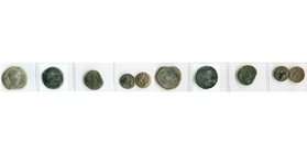 ESPAGNE, CASTULO, (Cazlona), lot de 5 bronzes: as, T. diad. à d./Sphinx (3 var.); semis, T. diad. à d./Taureau et croissant (2, avec et sans lettre). ...