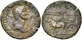 AGRIPPINE l'Ancienne (†33), femme de Germanicus, mère de Caligula, AE sesterce, s.d., Rome. Frappé sous Caligula. D/ AGRIPPINA M F MAT C CAESARIS AVGV...
