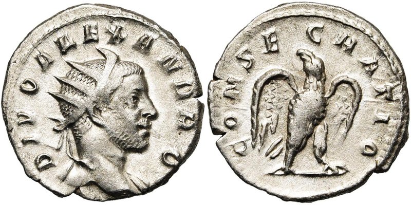 SEVERE ALEXANDRE divinisé, AR antoninien, 250-251, Milan. Frappé sous Trajan Dèc...