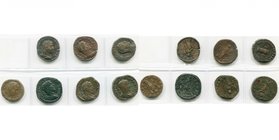 PHILIPPE Ier (244-249), lot de 7 sesterces: R/ Aequitas, Annona, COS III sur une colonne (rare), Felicitas, Fides, Tranquillitas, Victoire (rare).

...