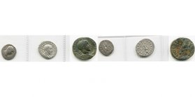lot de 3 p.: Trajan, denier, 101-102, R/ Victoire écrivant sur un bouclier; Gordien III, antoninien, R/ L'empereur ten. un globe et une lance; Gordien...