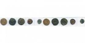 ESPAGNE, Auguste (-27-14), lot de 5 bronzes: Bilbilis, as (2), R/ Cavalier ten. une lance à d., II.VIR dans une couronne; Caesar Augusta, as, R/ Deux ...