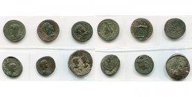 lot de 6 bronzes: Syrie, Antioche, Philippe Ier, R/ Tyché; Trébonien Galle, R/ Tyché dans un temple; Phénicie, Berytos, Gordien III, R/ Temple d'Astar...