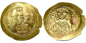 Michel VII Doukas (1071-1078), AV histamenon, Constantinople. D/ B. du Christ de f., nimbé, bénissant de la main d. et ten. les Evangiles de l'autre. ...