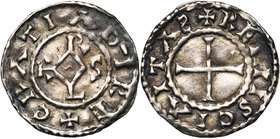 CAROLINGIENS, Charles le Chauve (840-877), AR denier, 864-877, Reims. D/ + GRΛTIΛ D-I RE Monogramme carolin. R/ + REMIS CIΛITΛ Croix. M.G. 815 var.; ...