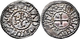 CAROLINGIENS, Charles le Chauve (840-877), AR denier, 864-877, Blois. D/ + GRΛTIΛ D-I REX Monogramme carolin. R/ + BLESIΛNIS CΛSTR Croix. M.G. 923; P...