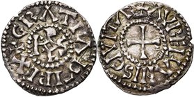 CAROLINGIENS, Charles le Chauve (840-877), AR denier, 864-877, Orléans. D/ + GRΛTIΛ D-I REX Monogramme carolin. R/ + ΛVRELIΛNIS CIVITΛS Croix. M.G. 94...