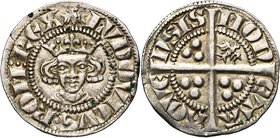 ALLEMAGNE, AIX-LA-CHAPELLE, Louis IV de Bavière, roi des Romains (1314-1328), AR esterlin. D/ (aigle) LVDOVICVS ROM REX B. couronné de f. R/ MON-ETA...