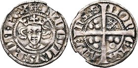 ALLEMAGNE, AIX-LA-CHAPELLE, Louis IV de Bavière, roi des Romains (1314-1328), AR esterlin. D/ (aigle) LVDOVICVS ROM• REX B. couronné de f. R/ MON-ETA...