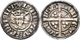 ALLEMAGNE, AIX-LA-CHAPELLE, Louis IV de Bavière, empereur (1328-1347), AR esterlin. D/ (aigle) LVDOVICVS• ROM• IMPR B. couronné de f. R/ MON-ETA- AQVE...