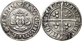 ALLEMAGNE, AIX-LA-CHAPELLE, Wilhelm Ier de Jülich, engagiste (1356-1361), AR double esterlin, s.d. D/ B. cour. de f. R/ Croix longue cantonnée d'une a...