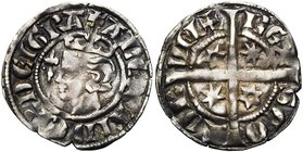 ECOSSE, Alexandre III (1249-1286), AR esterlin, vers 1280, Perth. 2e émission. Classe E. D/ + ALEXANDER DEI GRA T. cour. à g. R/ REX- SCO-TOR-VM + Cro...
