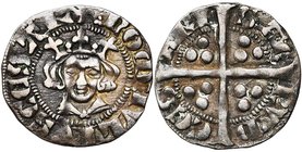 FRANCE, SANCERRE, Comté, Jean II (1306-1326), AR esterlin anonyme, vers 1310-1320. D/ + NOM IVLIVS CESAR B. couronné de f. R/ SAC-RVM- CES-ARI Croix...