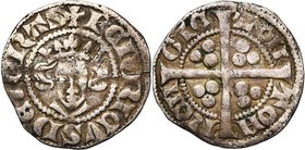 FRANCE, LORRAINE, Duché, Ferri IV (1312-1329), AR esterlin, vers 1320-1328. D/ + FERRICVS DEI GRAS B. couronné de f. R/ LON-TON-REN-GIE Croix longue c...