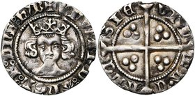 GRANDE-BRETAGNE, Edouard III (1327-1377), AR penny, 1363-1369, Calais. Treaty period. D/ B. cour. de f. R/ VIL-LA• C-AL-SIE Croix pattée longue, cant...