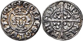 NEDERLAND, GELDERLAND, Graafschap, Reinoud I (1272-1326), AR sterling, ca. 1290, Arnhem. Vz/ + COMES• GL•RENCS Gekroond hoofd v.v. Kz/ CIVI-TAS- ARN-...