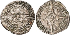 NEDERLAND, HOLLAND, Philips de Goede, graaf (1433-1467), AR halve groot vierlander, z.j. (1434-1440, 1466-1467), Dordrecht. Vz/ Bourgondisch wapen in ...