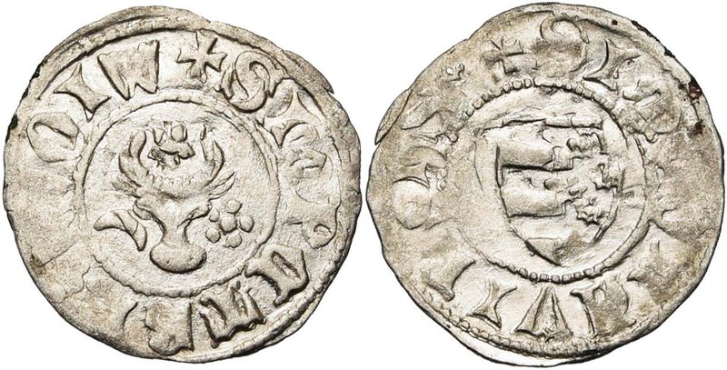 ROUMANIE, VOIVODAT DE MOLDAVIE, Petru Musat (1375-1391), AR dinar. D/ + SIM PETR...