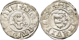 ROUMANIE, VOIVODAT DE MOLDAVIE, Petru Musat (1375-1391), AR dinar. D/ + SIM PETRI (rosette) WOIW T. de taureau de f., entre un croissant et une rosett...