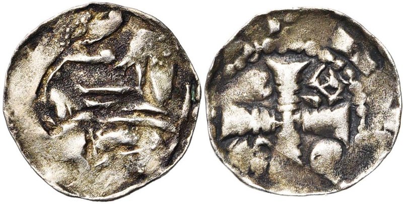 BRABANT, Duché, Godefroid III (1143-1190), AR denier, 1164-1183. D/ Dragon à g.,...