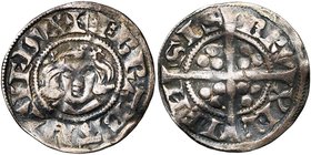 BRABANT, Duché, Jean Ier (1268-1294), AR esterlin, à partir de 1289, Bruxelles. D/ + I BRABANTIE DVX B. de f., couronné de roses. R/ BRV-XEL-LEN-SIS...