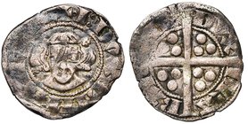 BRABANT, Duché, Jean Ier (1268-1294), AR esterlin à tête, à partir de 1289. Au titre du Limbourg. D/ + I DVX LIMBVRGIE B. de f., couronné de roses....